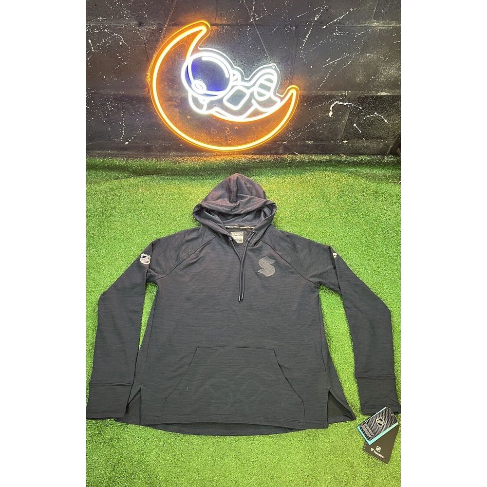 NWT Seattle Kraken Hoodie Jacket Women LG Blue Fanatics NHL Pullover Lightweight